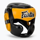 Box fejvédő Fairtex Diagonal Vision Sparring Headguard - Full Head Coverage black/yellow