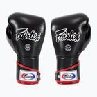 Fairtex stílusos szögletes sparring boxkesztyű - Locked Thumb fekete/fehér/piros