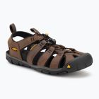 KEEN Clearwater Cnx Leather sötét föld/fekete férfi szandálok