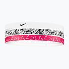 Fejpánt Nike Printed Headbands 3 szt. white/aster pink/black
