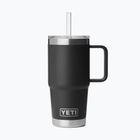 Termoszbögre YETI Rambler Straw 739 ml black