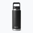 Termosz palack YETI Rambler Straw 769 ml black