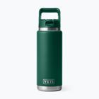 Termosz palack YETI Rambler Straw 769 ml black forest green