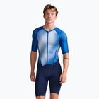 Férfi kerékpáros ruha 2XU Aero Sleeved éjfél/fehér