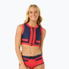 Rip Curl Coco rövid ujjú mellény fürdőruha felső piros/sötétkék