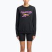 Női Reebok Identity Big Logo Fleece Crew fekete/lila rave/elektromos borostyán melegítőfelső