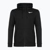 Férfi Nike Dri-Fit kapucnis fitnesz teljes cipzáras fleece pulóver fekete/fehér