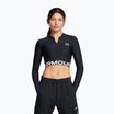 Női Under Armour Heat Gear Rib 1/4 Zip edzőfelső fekete/fekete/fehér