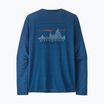 Férfi Patagonia Cap Cool Daily Graphic Shirt '73 skyline / clement blue x-dye hosszú ujjú póló