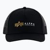 Férfi Alpha Industries Label Trucker baseball sapka fekete
