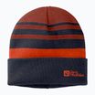 Jack Wolfskin Stripy Knit gyermek téli sapka éjszakai kék