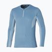 Férfi futó hosszú ujjú Mizuno Dryaeroflow Half Zip párizsi kék