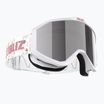 Gyerek síszemüveg Bliz Liner Jr white pink logo/pink&silver mirror