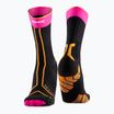 X-Socks Trailrun Terraskin Expert Crew zokni x fekete/fluo rózsaszín/lángoló narancs zokni