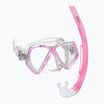 Gyerek snorkeling készlet Mares Combo Zephir Junior pink/clear