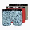 Férfi boxeralsó Nike Everyday Cotton Stretch Trunk 3 pár aquarius blue lg print/grey/uni red