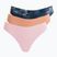 Női Under Armour Pure Stretch Ns Tanga 3 pár canyon rózsaszín/fekete