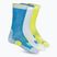 HOKA Crew Run Sock 3 pár diva kék/jegyvíz/estélyi primrose futó zokni