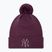 Női baseballsapka New Era Metallic Bobble Knit Beanie New York Yankees dark purple