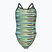Női egyrészes fürdőruha arena Racing Stripe Xcriss Cross fekete multi/fekete