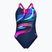 Női egyrészes fürdőruha arena Bloom Swim Pro Back Lb multi navy/navy/shocking pink