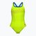 Női egyrészes fürdőruha arena Logo Swim Pro artic lime/kék porcelán