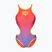 Női egyrészes fürdőruha arena One Shaded Print Tech One Back bright coral royal multi/soft green