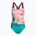 Speedo Digitális nyomtatott egyrészes gyermek fürdőruha kék és rózsaszín 8-0797015159