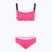 Női kétrészes fürdőruha EA7 Emporio Armani Logo Tape Bikini Top neon rózsaszínű