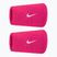 Frottír csuklópántok Nike Swoosh Classic Doublewide Wristbands 2 db vivid pink/white