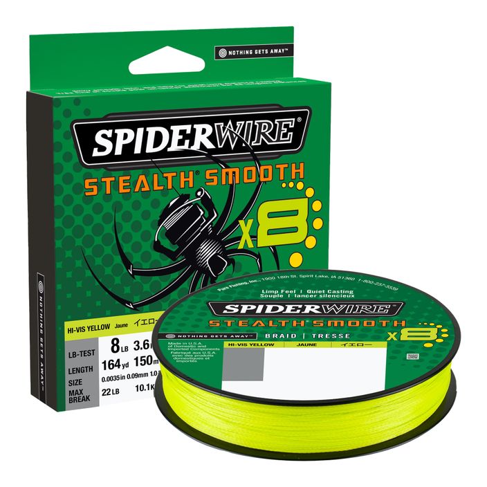 SpiderWire Stealth 8 fonott fonal sárga 1515628 2