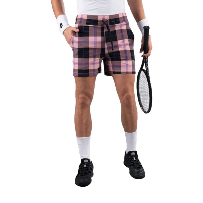Férfi HYDROGEN Tartan tenisz rövidnadrág fekete/rózsaszín T00519E78 2