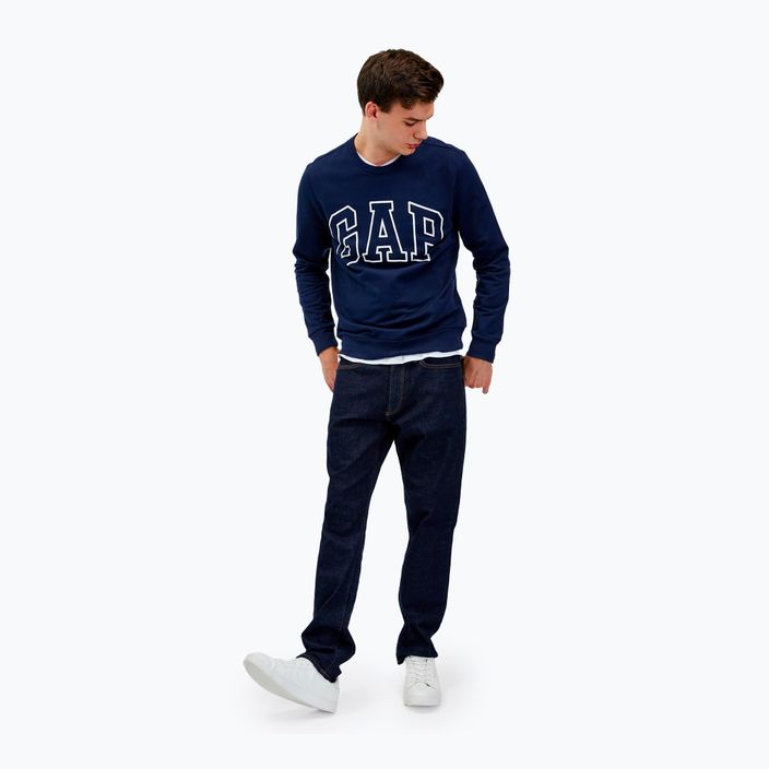 Férfi pulóver GAP Logo Crewneck blue navy 2