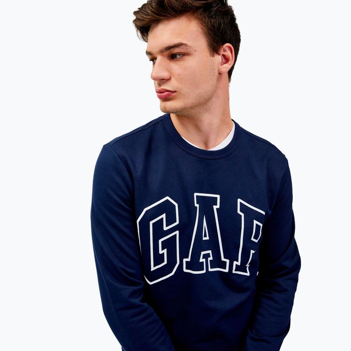 Férfi pulóver GAP Logo Crewneck blue navy 4