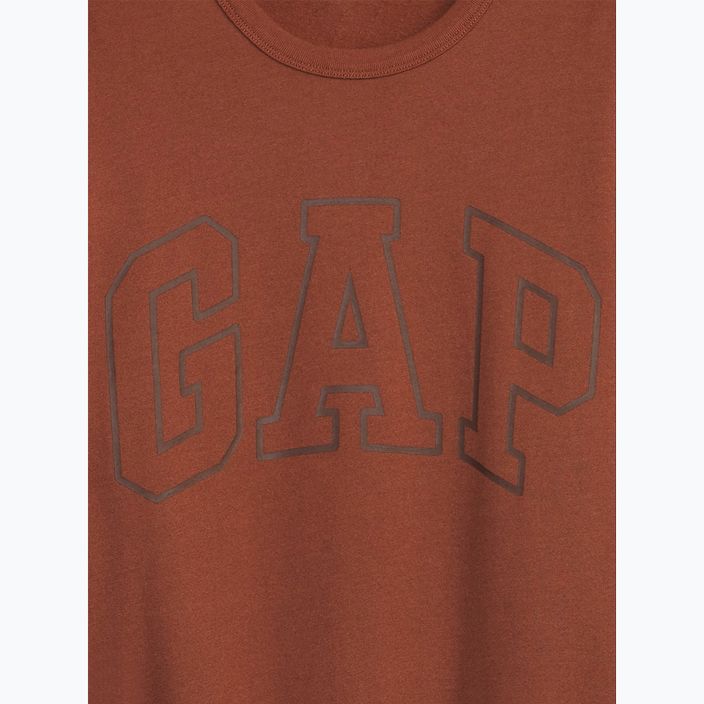 Férfi pulóver GAP Logo Crewneck burnt russet 4