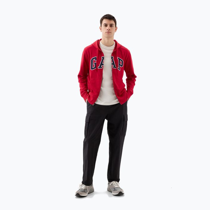 Férfi pulóver GAP Heritage French Terry Fullzip Logo lasalle red 2