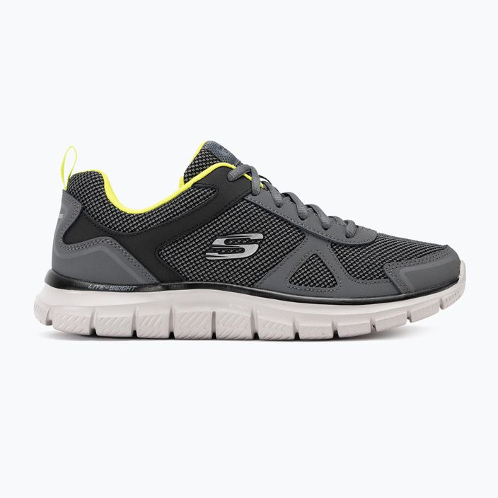 férfi cipő SKECHERS Track Bucolo charcoal/white/lime 2