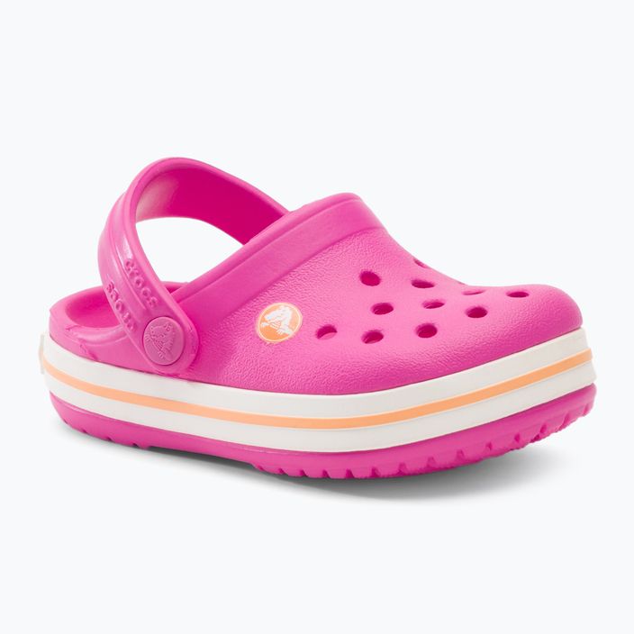 Crocs Kids Crocband Clog elektromos rózsaszín / sárgadinnye flip-flopok 2