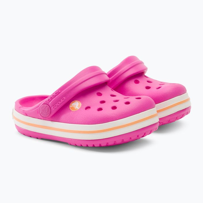 Crocs Kids Crocband Clog elektromos rózsaszín / sárgadinnye flip-flopok 5