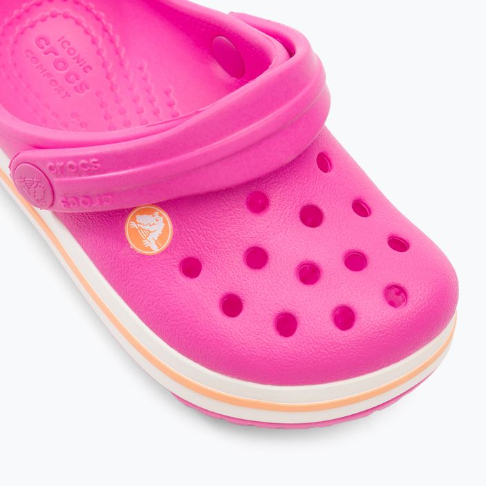 Crocs Kids Crocband Clog elektromos rózsaszín / sárgadinnye flip-flopok 8