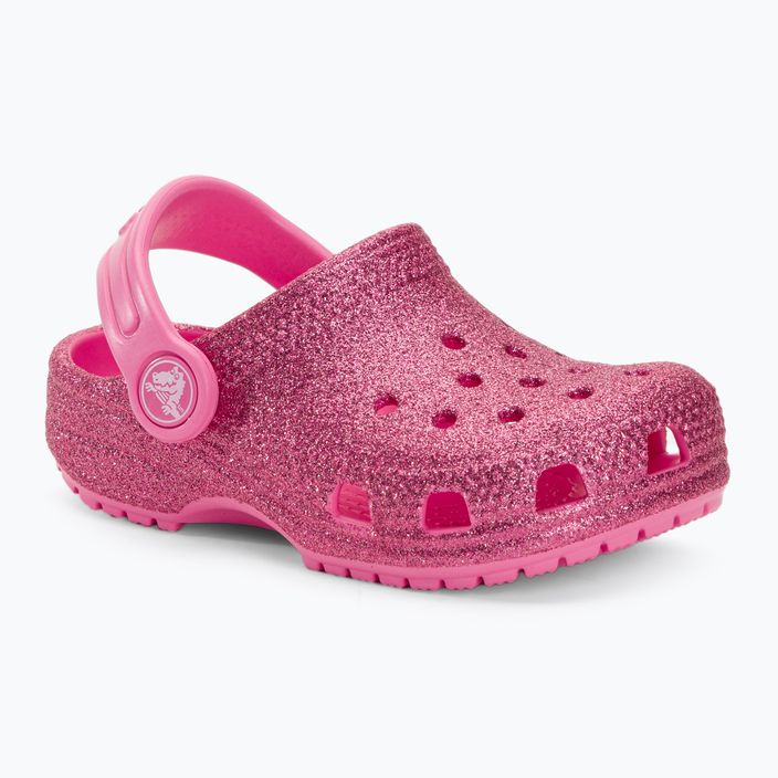 Crocs Classic Glitter Clog T rózsaszín limonádé gyermek flip-flopok 2