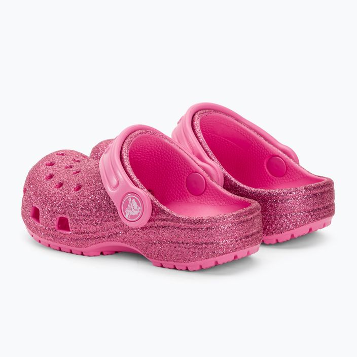 Crocs Classic Glitter Clog T rózsaszín limonádé gyermek flip-flopok 4
