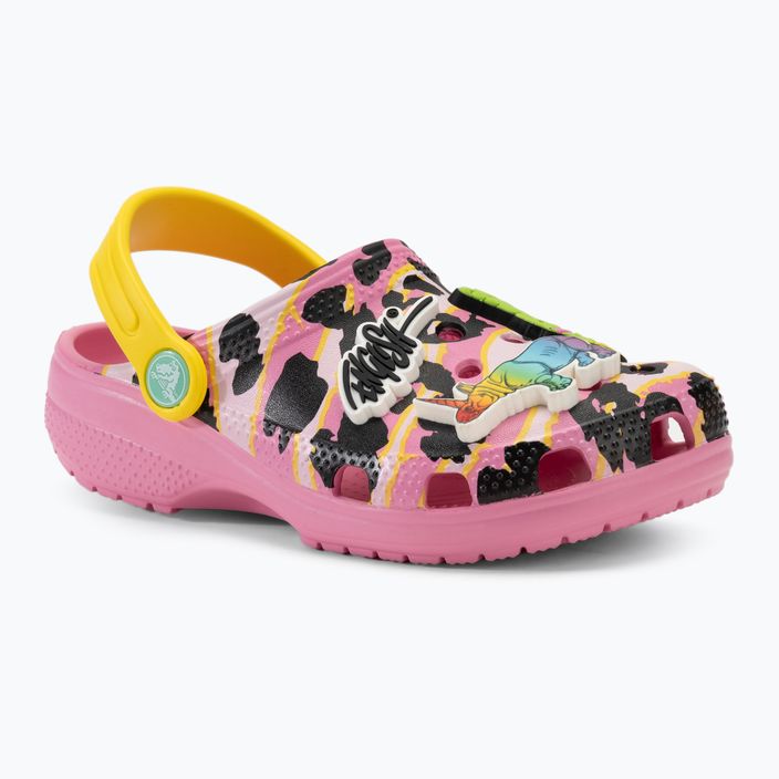 Crocs Ron English Party Animals Classic Clog Gyerek szandál rózsaszín limonádé/multi 4