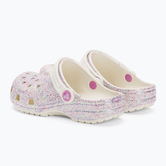 Crocs Classic Glitter Clog gyermek flip-flop bianco sporco 4