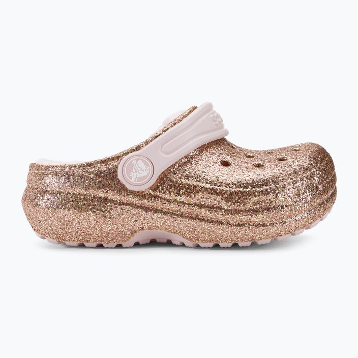 Crocs Classic Lined Glitter Clog arany/csekély rózsaszín gyermek flip-flopok 3