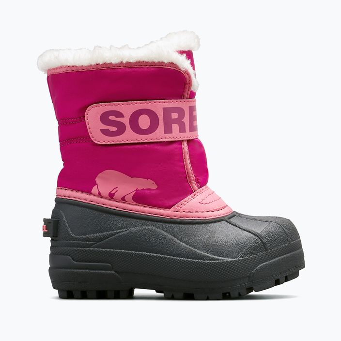 Sorel Snow Commander junior hócsizma trópusi rózsaszín/mélypiros színben 7