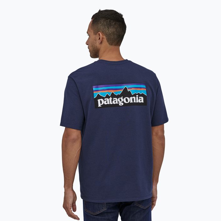 Férfi Patagonia P-6 Logo Responsibili-Tee klasszikus tengerészkék trekking póló 2