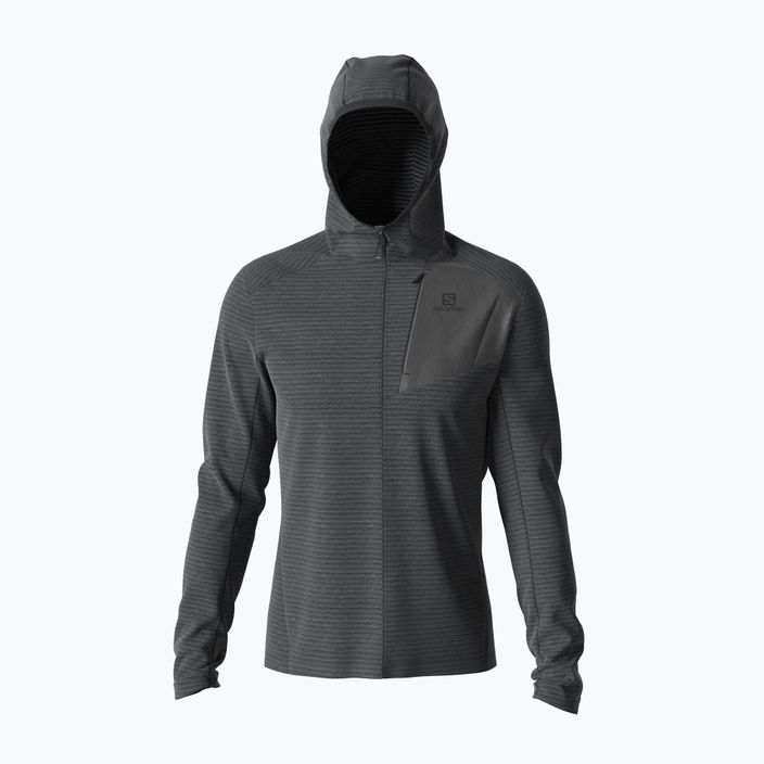 Férfi Salomon Outline FZ Hoodie fleece pulóver fekete LC1368300 2