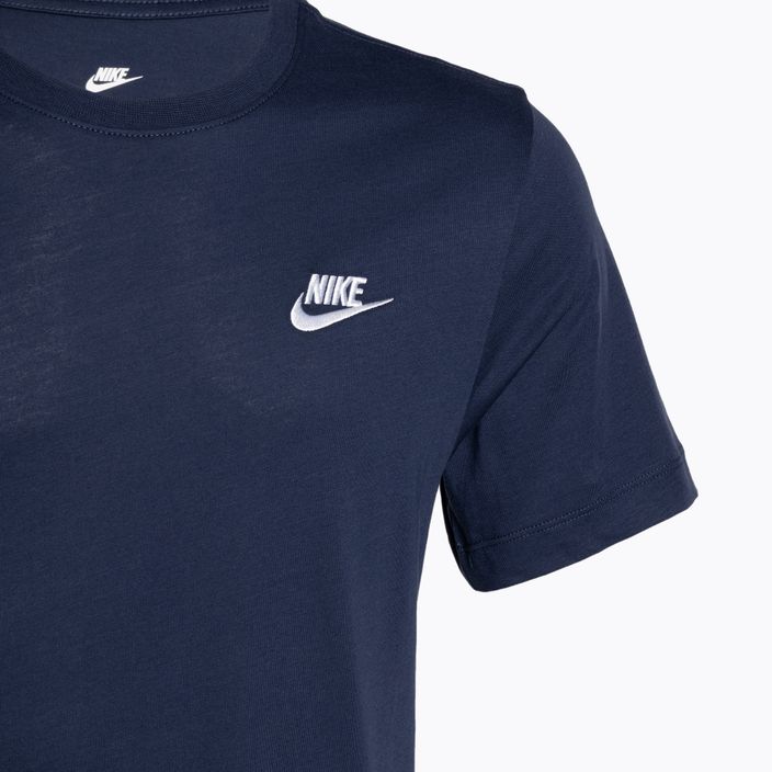 Férfi Nike Sportswear Club fekete éjfekete tengerészkék-fehér póló 3