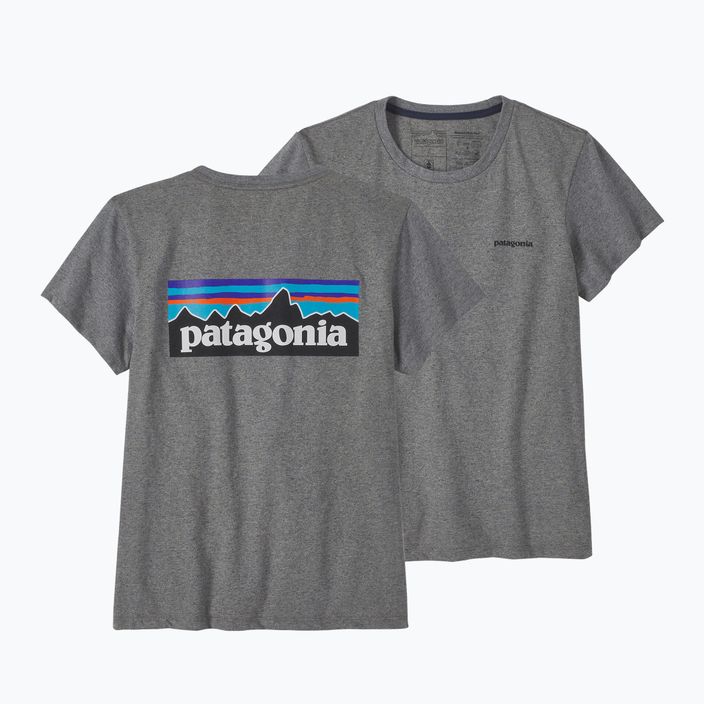 Női Patagonia P-6 Logo Responsibili-Tee gravel heather trekking póló 3